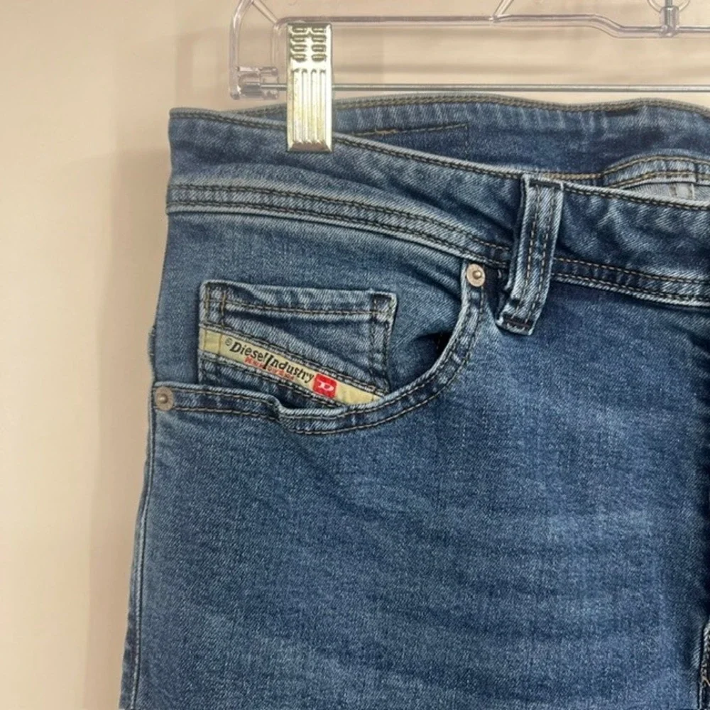 Diesel Safado Regular Slim Straight Jeans Mens 33x30 Blue Stretch C84HV Denim